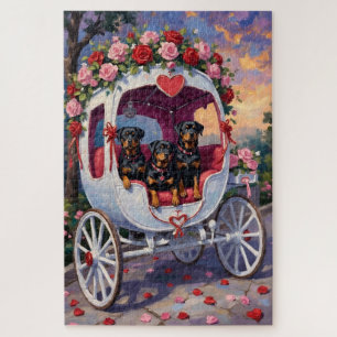 Rottweiler Hund Valentinstag Puzzle