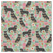 Rottweiler Hund Vintage Blumenzwerge