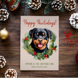 Rottweiler Hund Weihnachten Fröhliche Pfotentage W