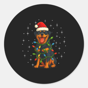 Rottweiler Hund Weihnachten Pj Schlafanzug Männer Runder Aufkleber