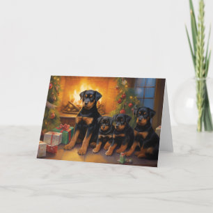 Rottweiler Hund Weihnachtskarte Dankeskarte