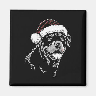 Rottweiler Hund Weihnachtsmann Hut Weihnachten Xma Magnet