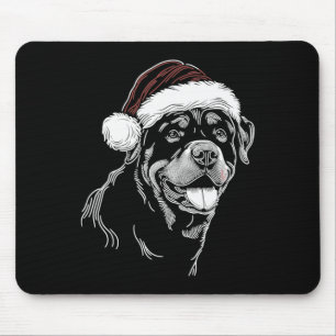 Rottweiler Hund Weihnachtsmann Hut Weihnachten Xma Mousepad