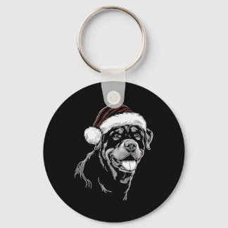 Rottweiler Hund Weihnachtsmann Hut Weihnachten Xma Schlüsselanhänger