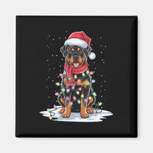 Rottweiler Hund Weihnachtsmannmütze Weihnachtsbaum Magnet