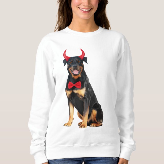 Rottweiler Hund zu Halloween Sweatshirt (Vorderseite)
