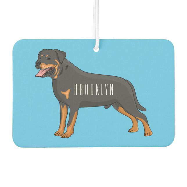 Rottweiler Hunde Cartoon Illustration Autolufterfrischer (Vorderseite)