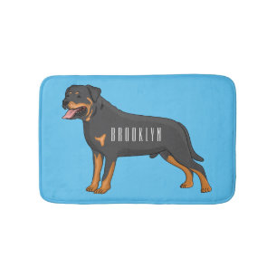 Rottweiler Hunde Cartoon Illustration Badematte