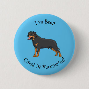Rottweiler Hunde Cartoon Illustration Button