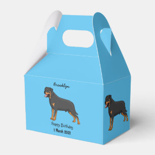 Rottweiler Hunde Cartoon Illustration Geschenkschachtel