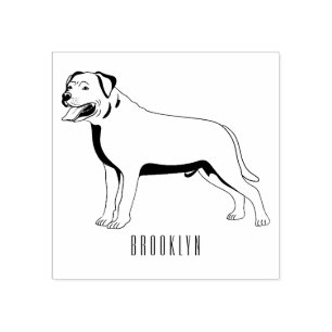 Rottweiler Hunde Cartoon Illustration Gummistempel