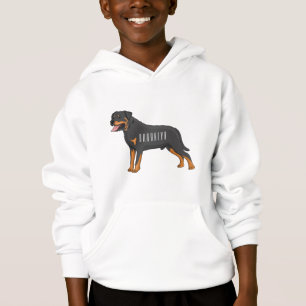 Rottweiler Hunde Cartoon Illustration Hoodie