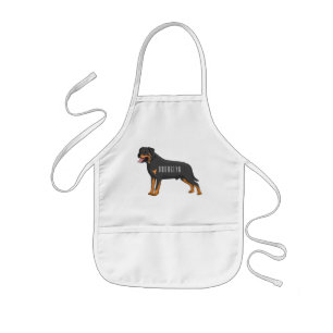 Rottweiler Hunde Cartoon Illustration Kinderschürze