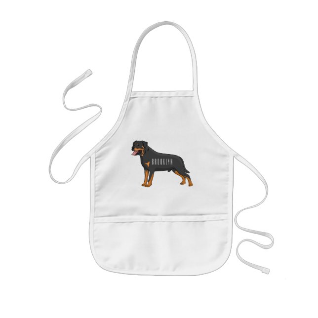 Rottweiler Hunde Cartoon Illustration Kinderschürze (Vorne)