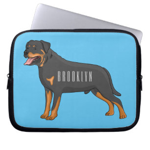Rottweiler Hunde Cartoon Illustration Laptopschutzhülle