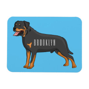 Rottweiler Hunde Cartoon Illustration Magnet