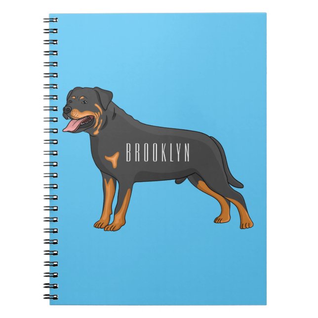 Rottweiler Hunde Cartoon Illustration Notizblock (Vorderseite)