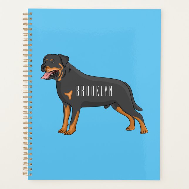 Rottweiler Hunde Cartoon Illustration Planer (Vorderseite)