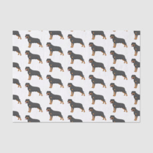 Rottweiler Hunde Cartoon Illustration Seidenpapier