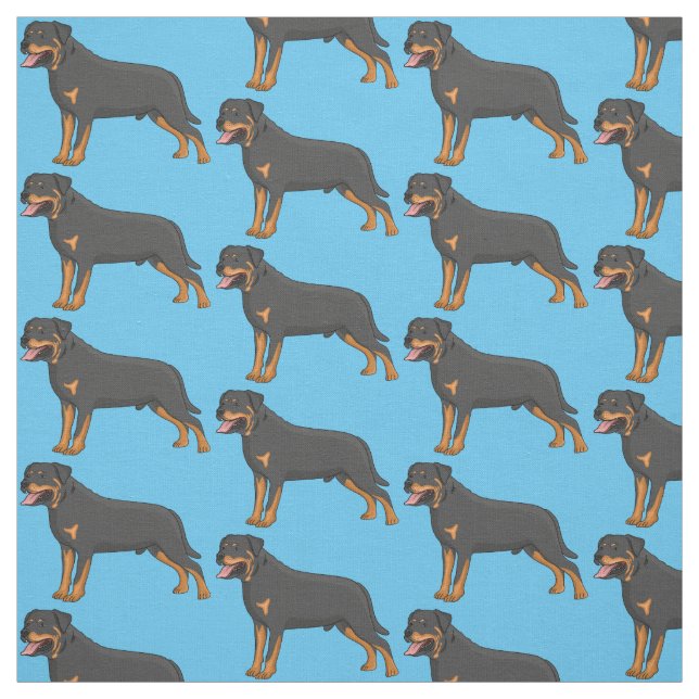 Rottweiler Hunde Cartoon Illustration Stoff (Muster)