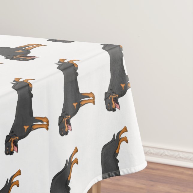 Rottweiler Hunde Cartoon Illustration Tischdecke (Beispiel)