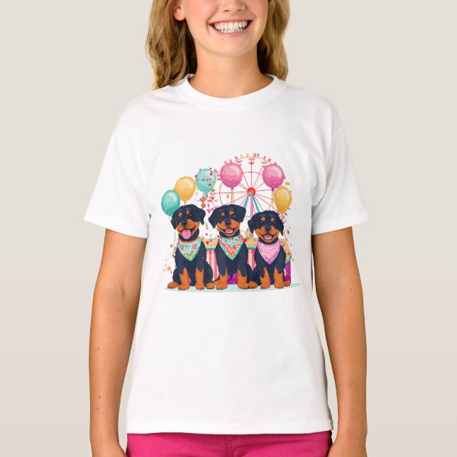 Rottweiler Hunde im Karneval T-Shirt (Vorderseite)