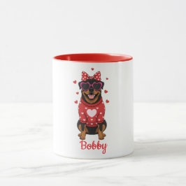 Rottweiler-Hunde-Kaffeetasse Valentinstag 2026 Tasse