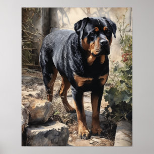 Rottweiler-Hunde-Kunstposter Poster