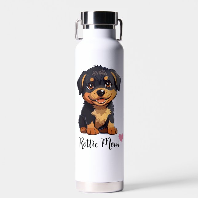 Rottweiler Hunde Mama Kupfer Vakuum Trinkflasche (Vorne)