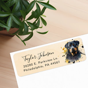 Rottweiler-Hunde-Rücksende-Adressetikett