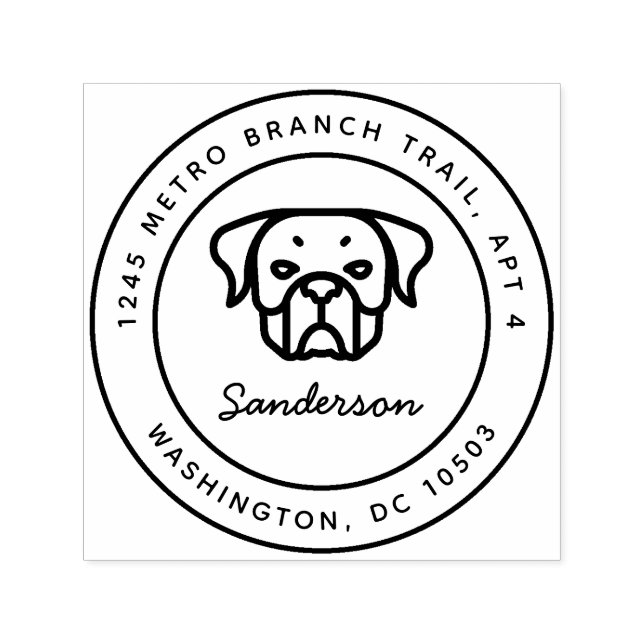 Rottweiler Hunde Rücksendeadresse Briefmarke Selbs Permastempel (Design)