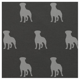 Rottweiler Hunde Silhouetten Gemustert Stoff