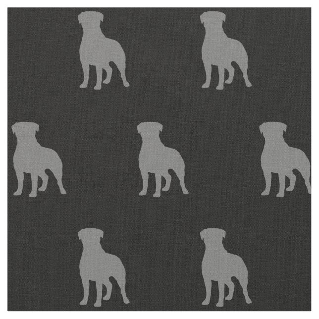Rottweiler Hunde Silhouetten Gemustert Stoff (Nahaufnahme)