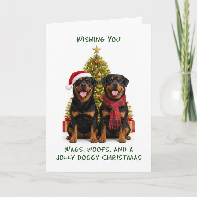 Rottweiler Hunde Weihnachten (Vorderseite)