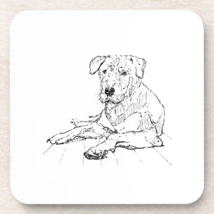 Rottweiler-Hundefan-Minimalist-Illustration Getränkeuntersetzer
