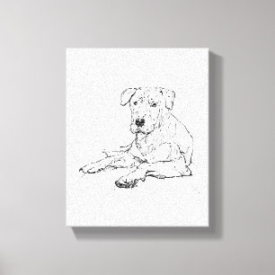 Rottweiler-Hundefan-Minimalist-Illustration Leinwanddruck