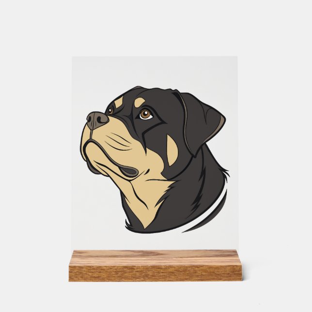 Rottweiler-Hundekunst Acrylschild (Vorderseite)