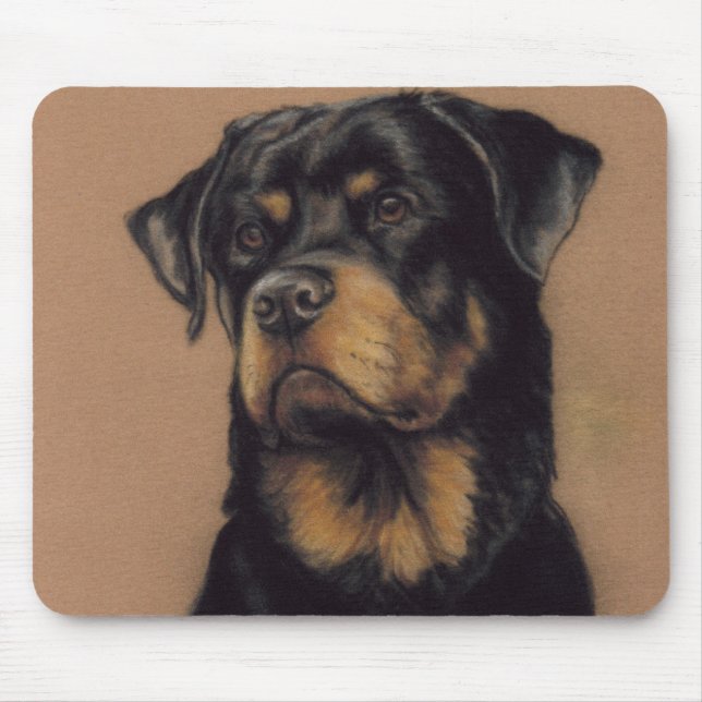 "Rottweiler" Hundekunst Mousepad (Vorne)