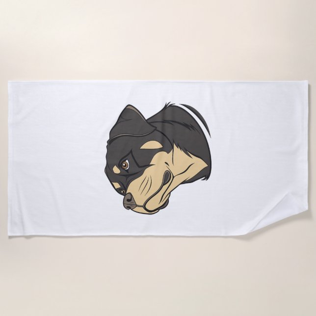 Rottweiler-Hundekunst Strandtuch (Vorderseite)
