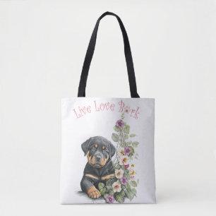 Rottweiler-Hundemama Blumenmuster