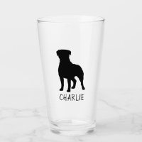 Rottweiler HundeSilhouette personalisiertes Rottie
