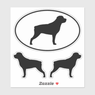 Rottweiler HundeSilhouette-Vinylaufkleber-Set Aufkleber