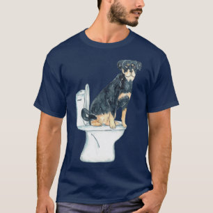 Rottweiler Hundetoilette Malerei 1 T-Shirt