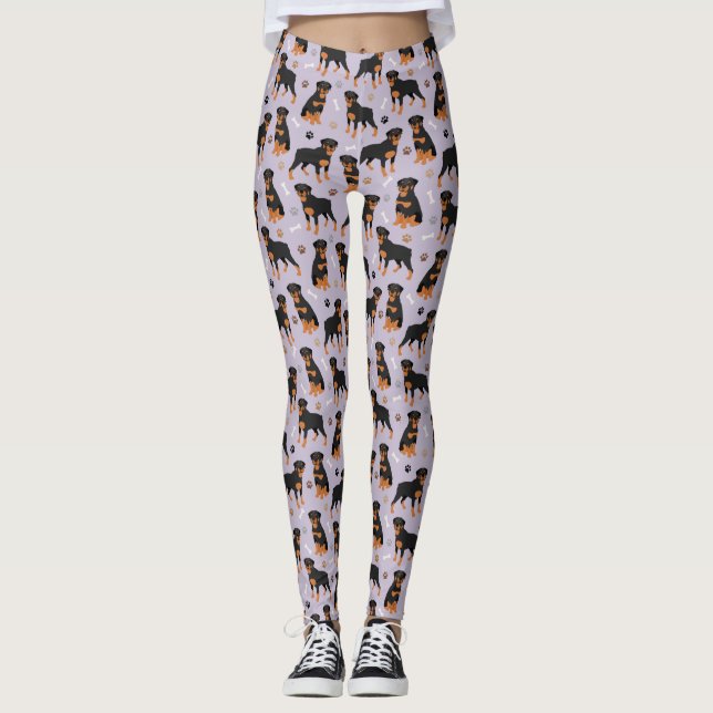 Rottweiler Hundknochen und Leggings (Vorderseite)
