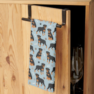 Rottweiler Hundknochen und Paws Geschirrtuch