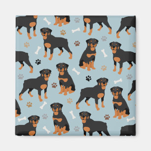 Rottweiler Hundknochen und Paws Magnet