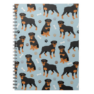 Rottweiler Hundknochen und Paws Notizblock