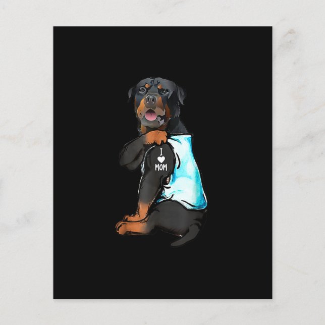 Rottweiler I Liebe Mama Tattoo (Vorderseite)