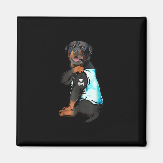 Rottweiler I Liebe Mama Tattoo Magnet (Vorne)
