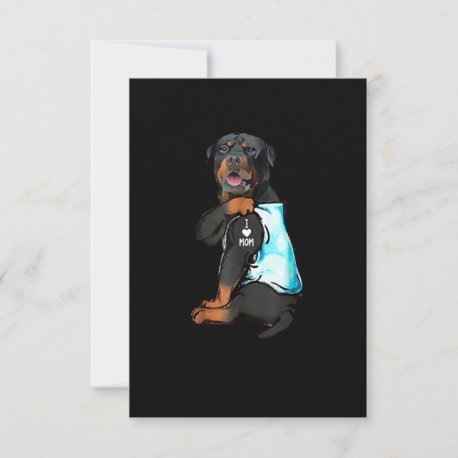Rottweiler I Liebe Mama Tattoo RSVP Karte (Vorderseite)